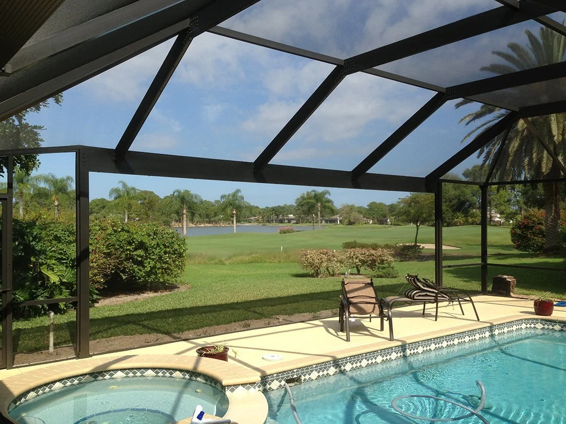 Aluminum pool screen enclosure