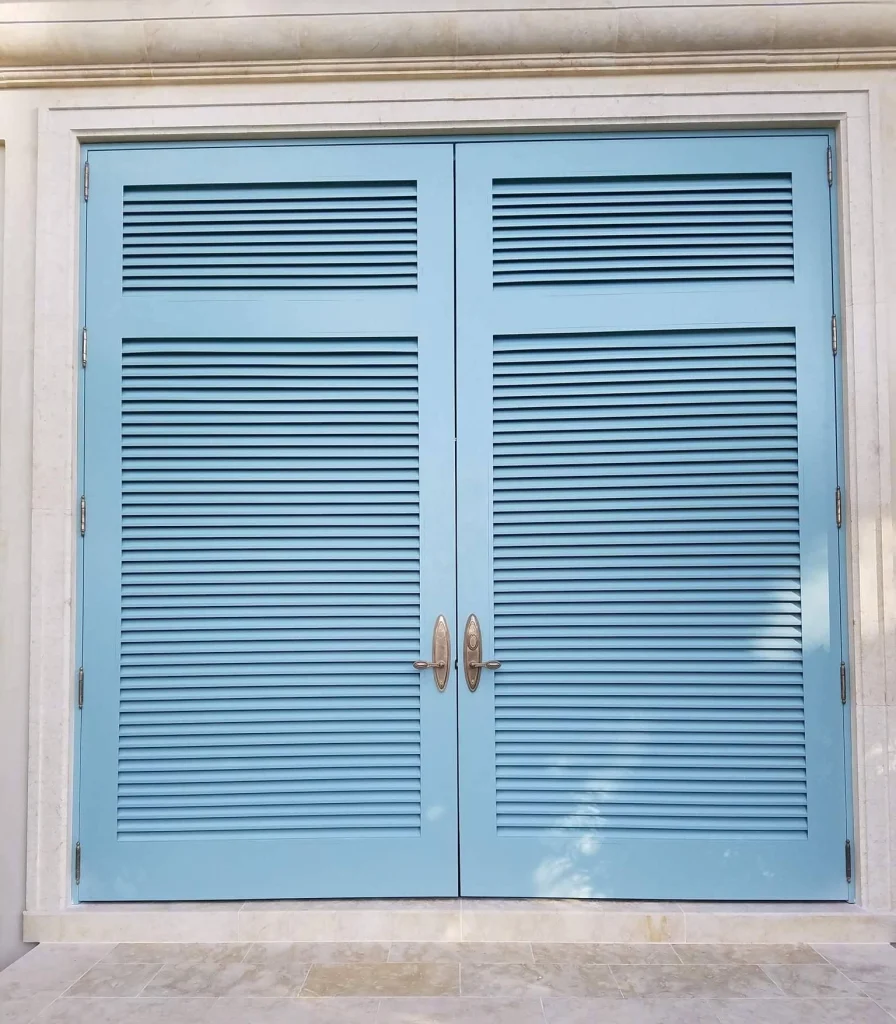 Powder coated welded hinged shutters