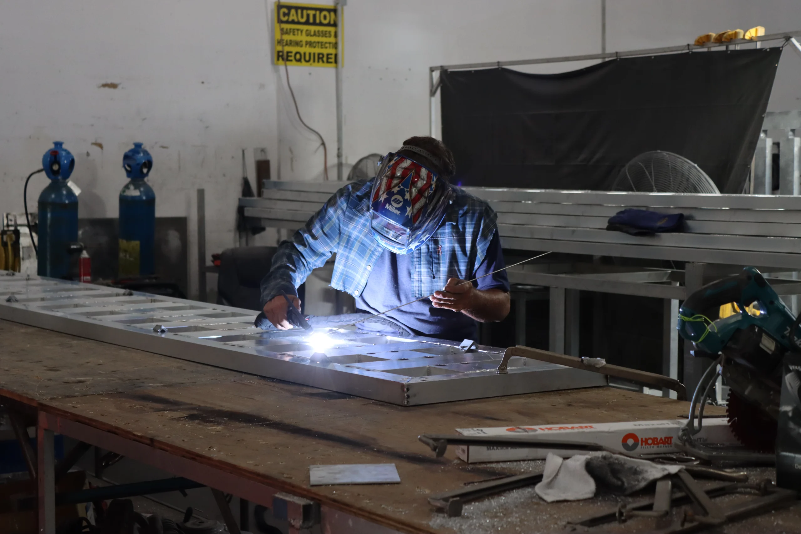 Welding in action