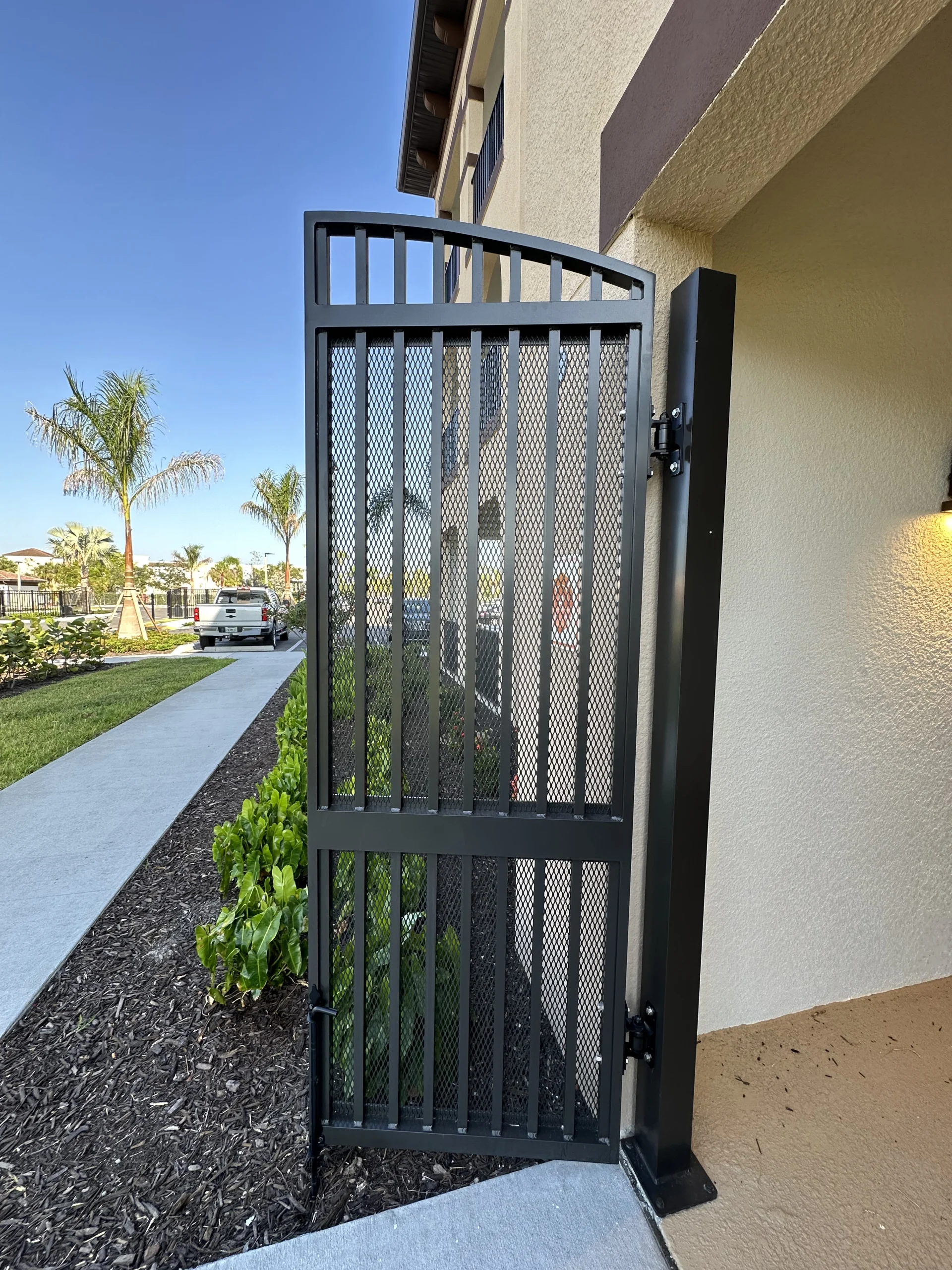 Arched Gate Custom arched aluminum entry gate
