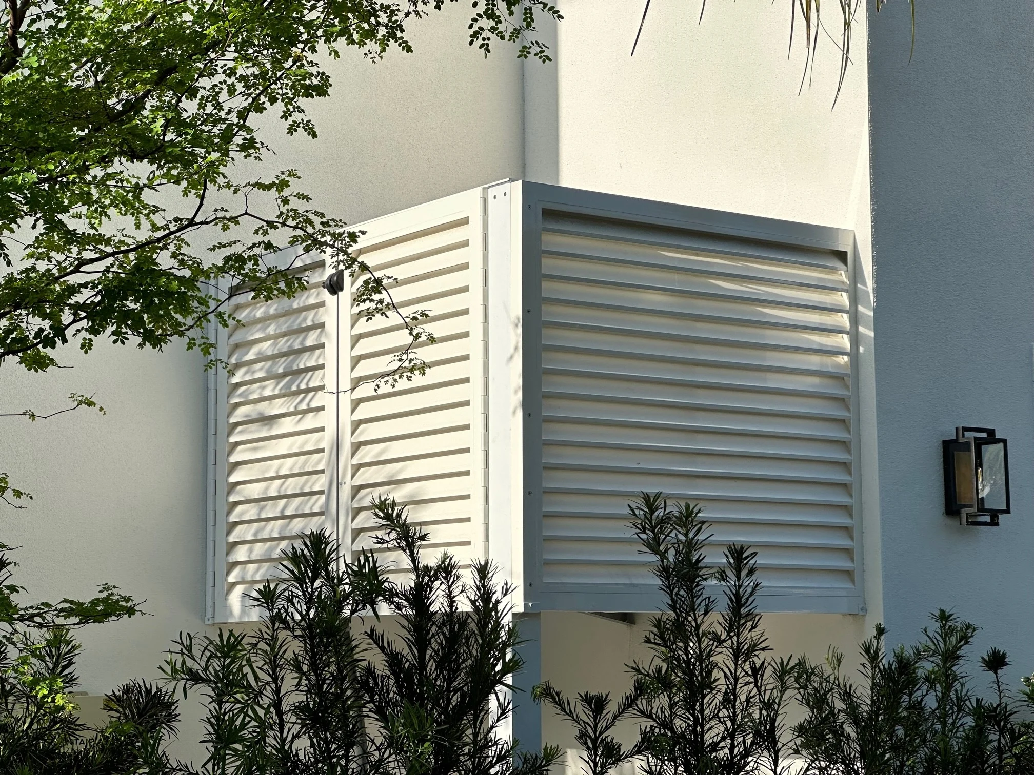 Equipment Cover (2) Aluminum equipment louver screening mechanical equipment
